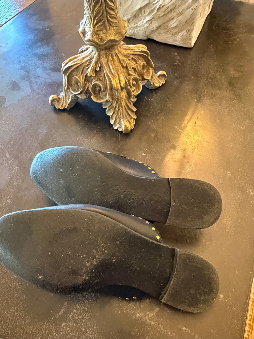 COACH Black Leather Studded Slip-On Mules - Picture 4 of 4